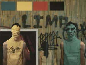 Models with hidden faces display collection and color palette. By Kendra Allgood