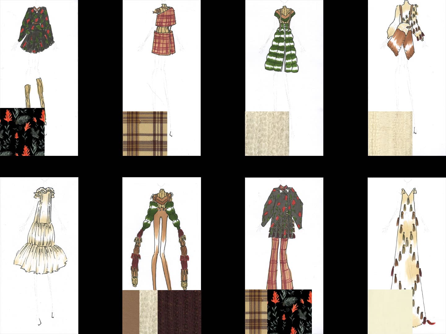 8 outfits broken down into 8 boxes to display inspiration