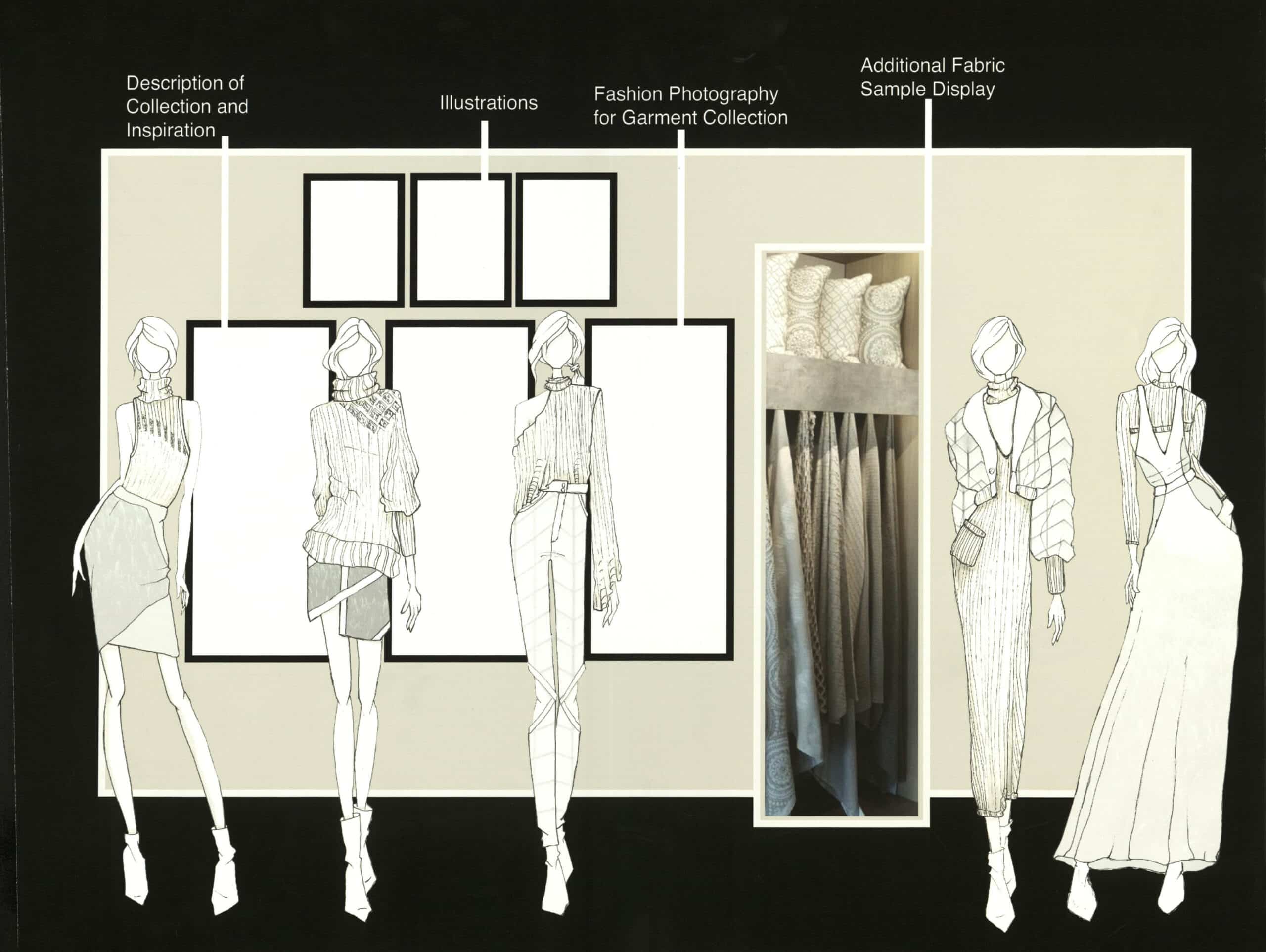 5 models show runway looks as well as home decor