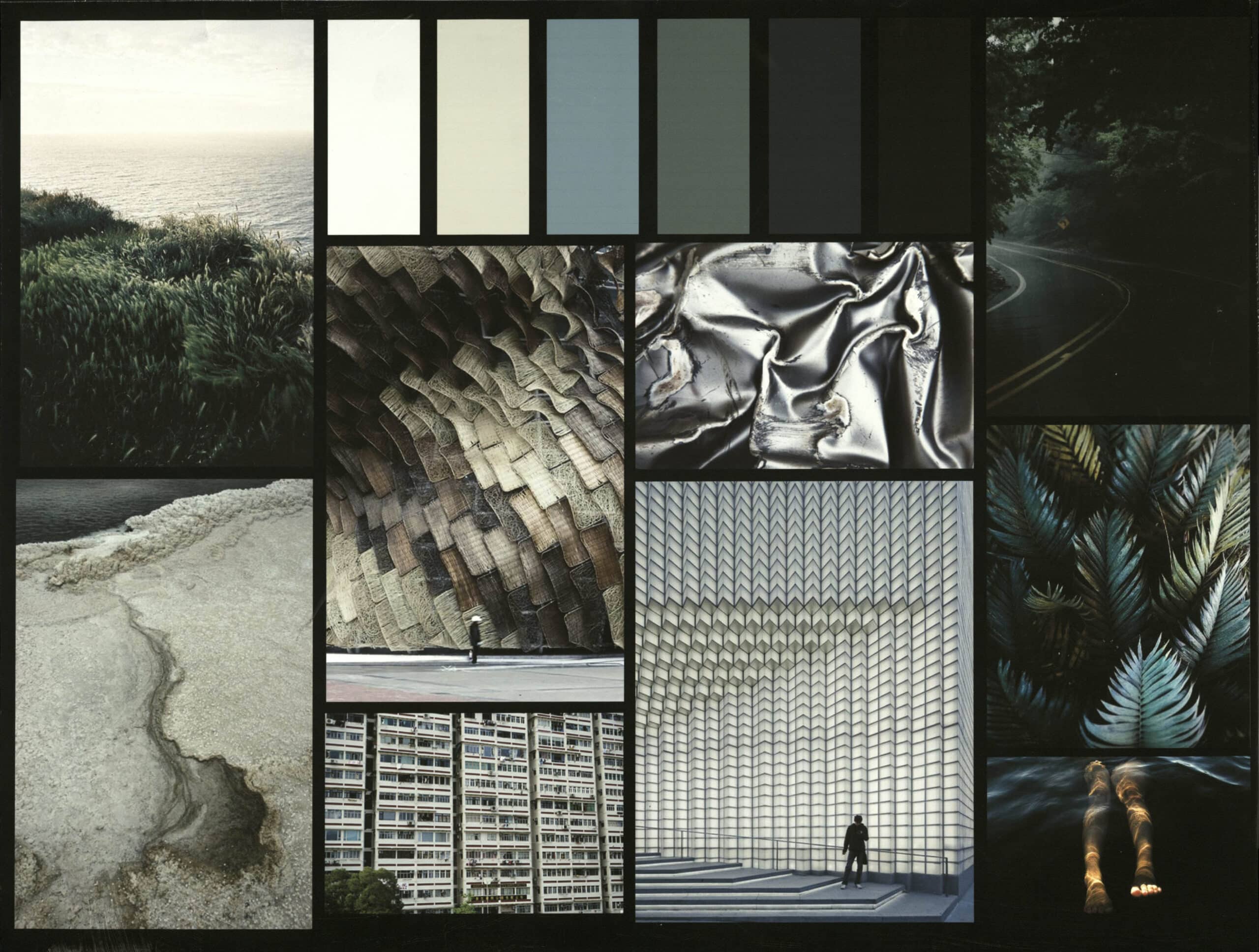 Inspiration board with images of nature for collection Subtle Geometries