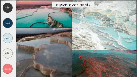 Dawn over Oasis Moodboard