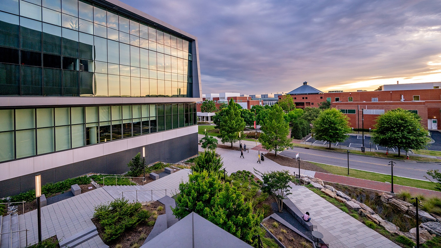 View of the Wilson College of Textiles from the Oval