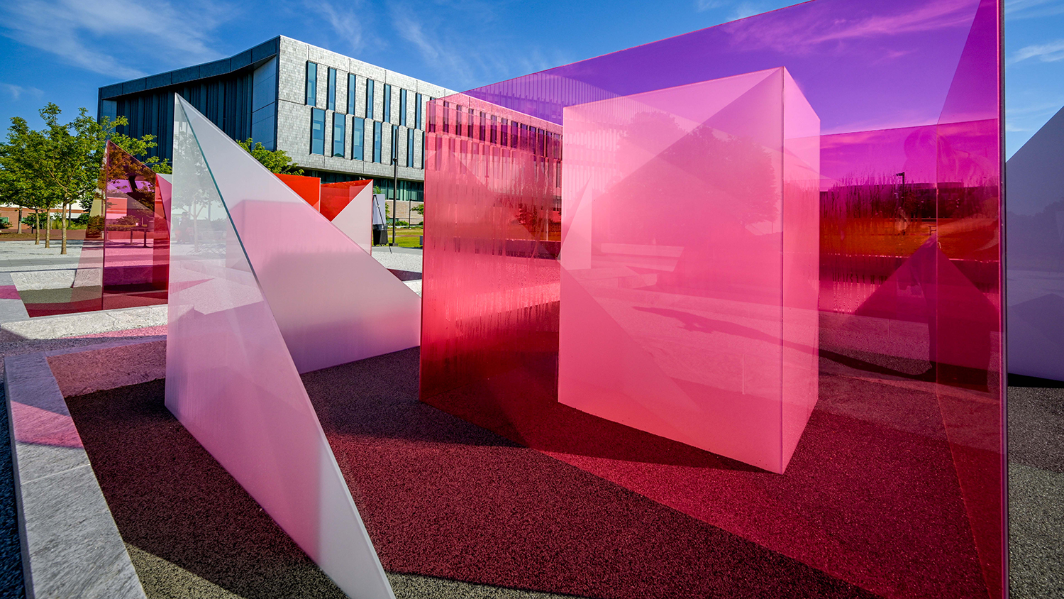 View of the artwork near Hunt Library