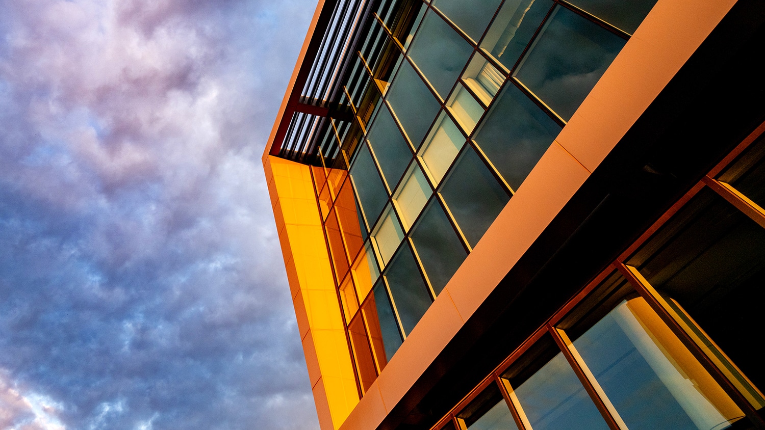 View of the edge of Hunt Library building