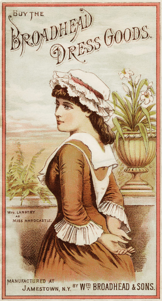 Broadhead Dress Goods, Victorian trading card