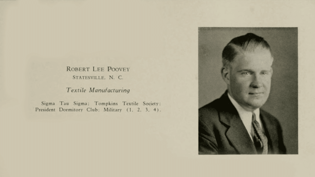 An archival photo from the Agromeck yearbook showing Robert Lee Poovey, a 1935 graduate. 