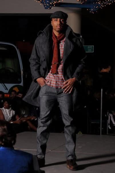 Man on runway in outerwear
