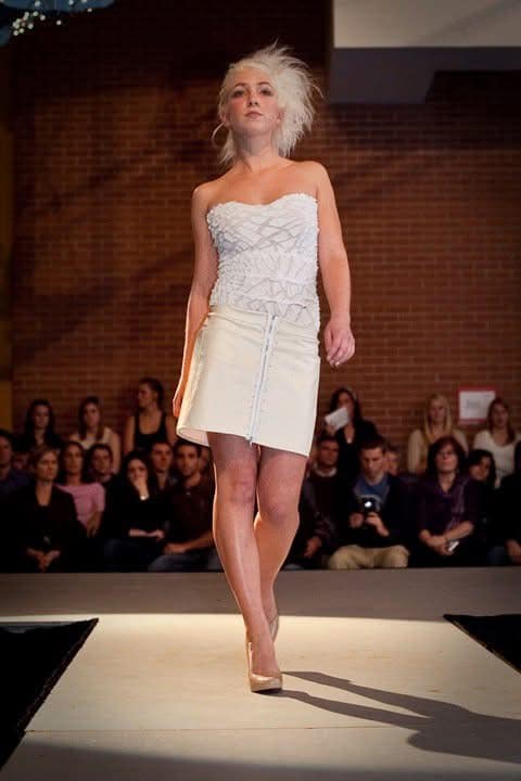 A fashion look coming down the runway.