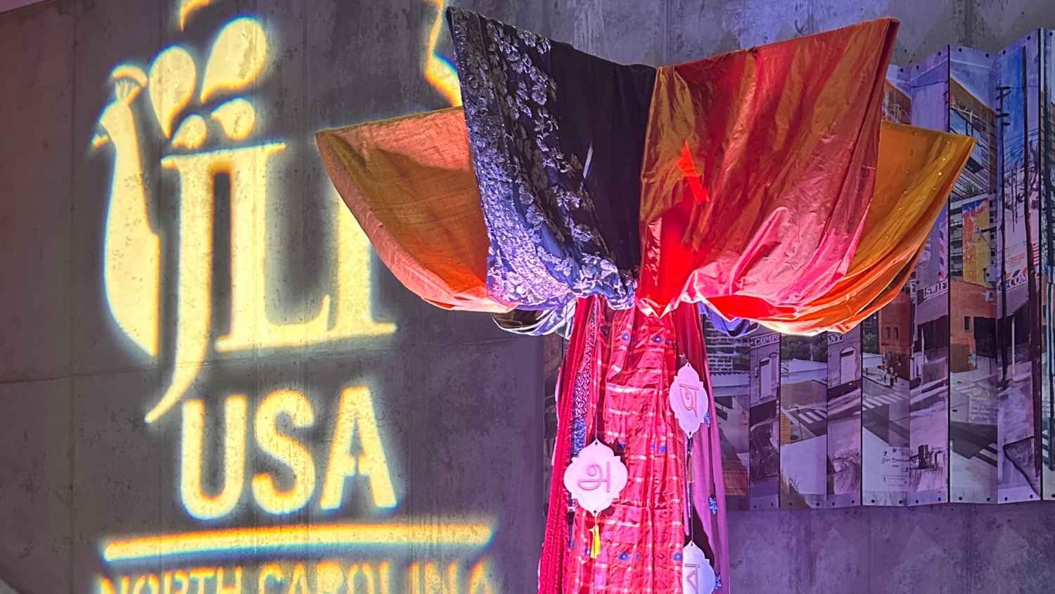 Colorful draping sari on display at JLP Festival