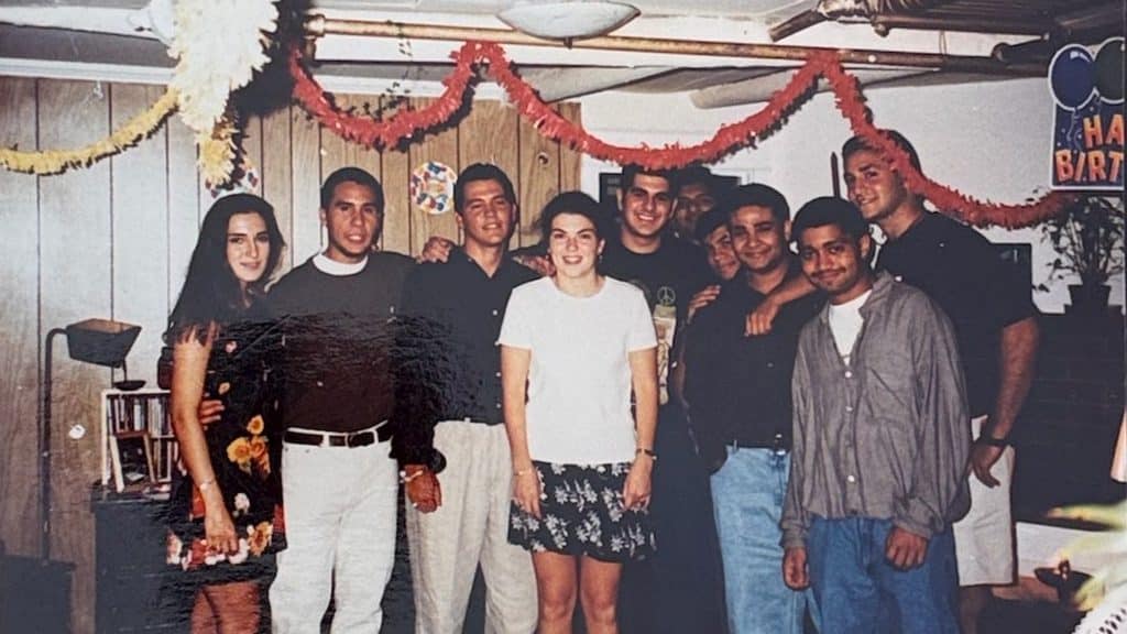 Amit Patodia stands alongside his friends from Alexander Hall, including his close friends Stephanie Guevel, Karim Ozbilge and Ramez Qubain.