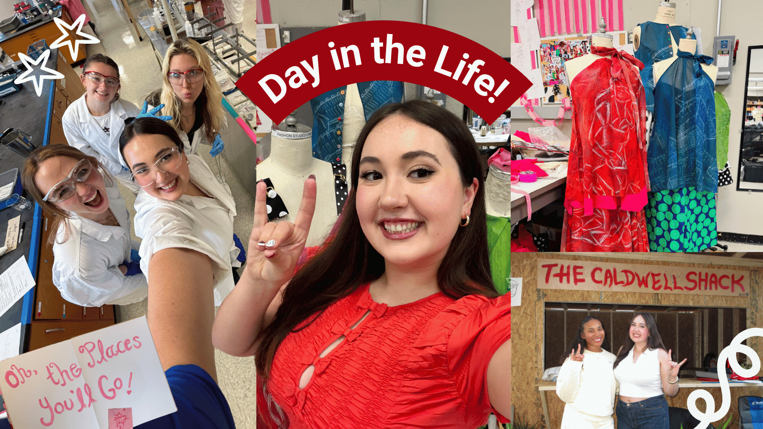 Thumnail image collage of Lainey Volz, fashion design student.