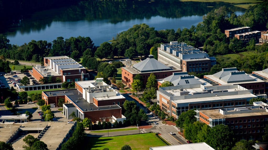 Centennial Campus buildings including the Wilson College of Textiles