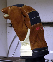 A manikin hand form with glove